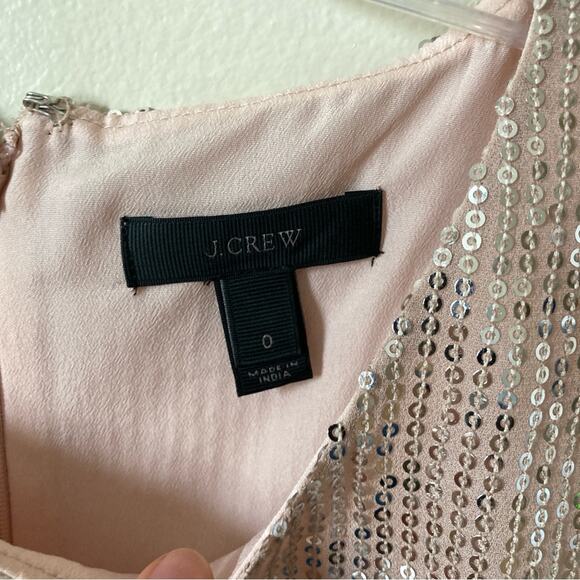 J. Crew Sequin Dress Size 0 Cap Sleeve Pink - Picture 6 of 12